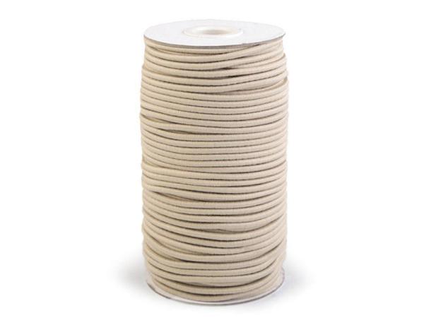 Gummikordel rund Ø3 mm MAGGIE - Beige